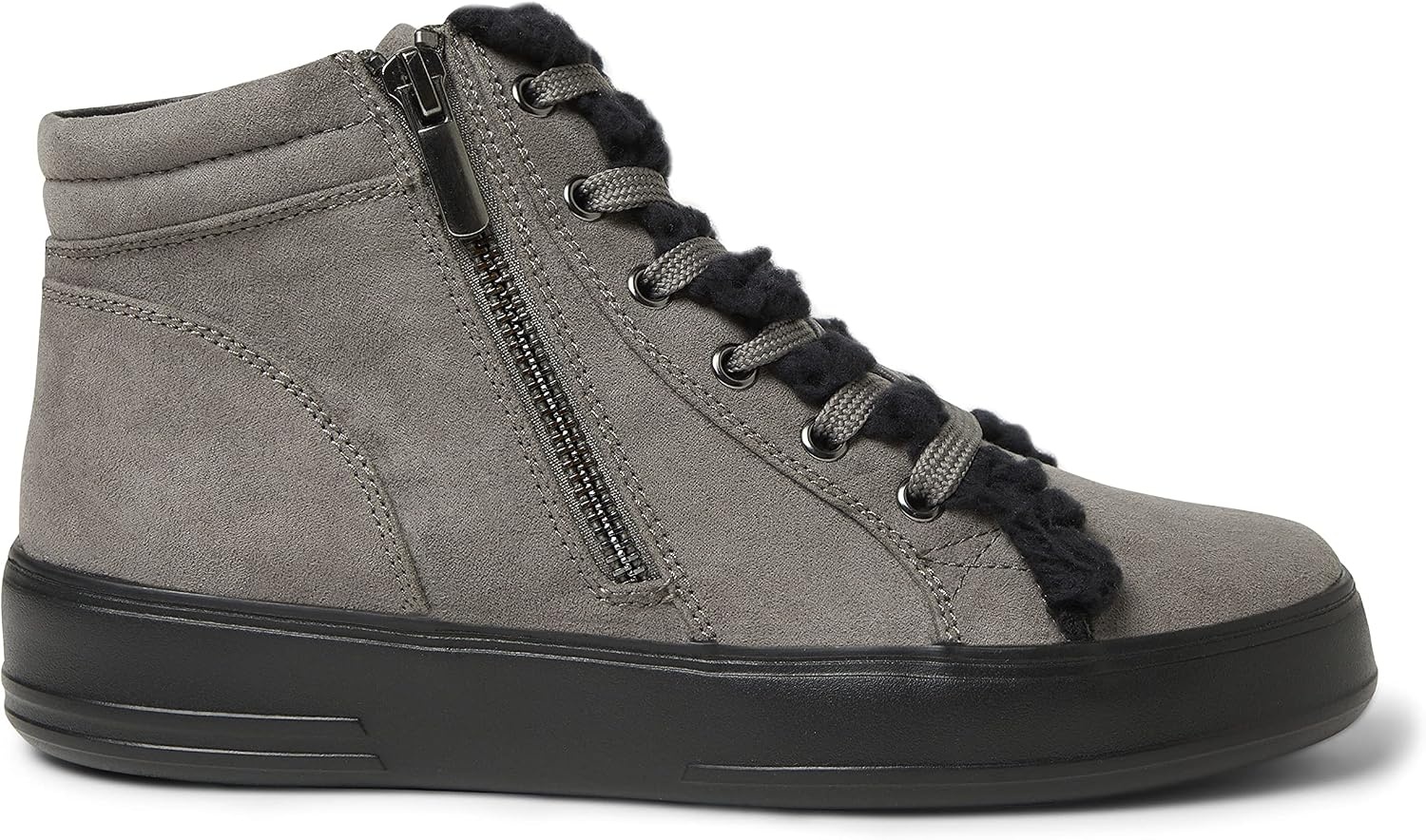 image:imageDearfoams Womens Kinsley Sport Foam Outside Zip amp Lace BootieGrey