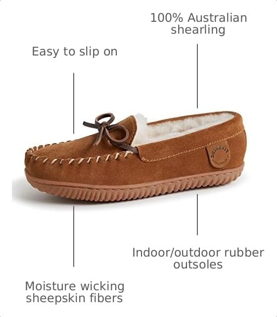 image:imageFireside by Dearfoams Alice Springs Genuine Shearling MoccasinChestnut