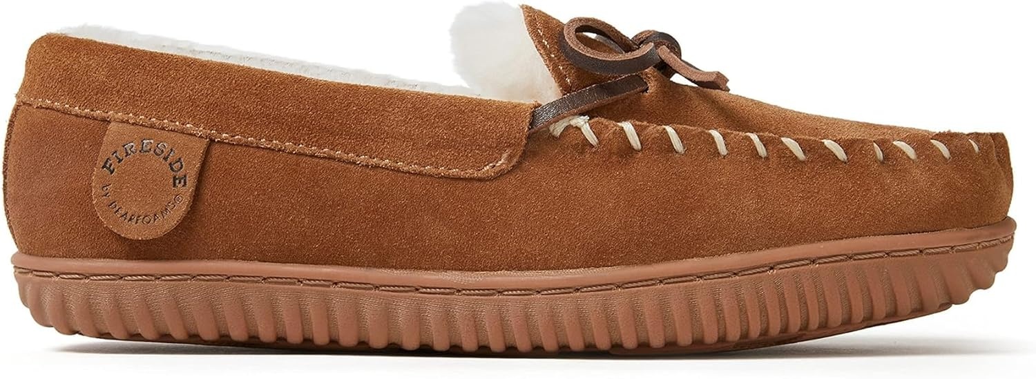 image:imageFireside by Dearfoams Alice Springs Genuine Shearling MoccasinChestnut