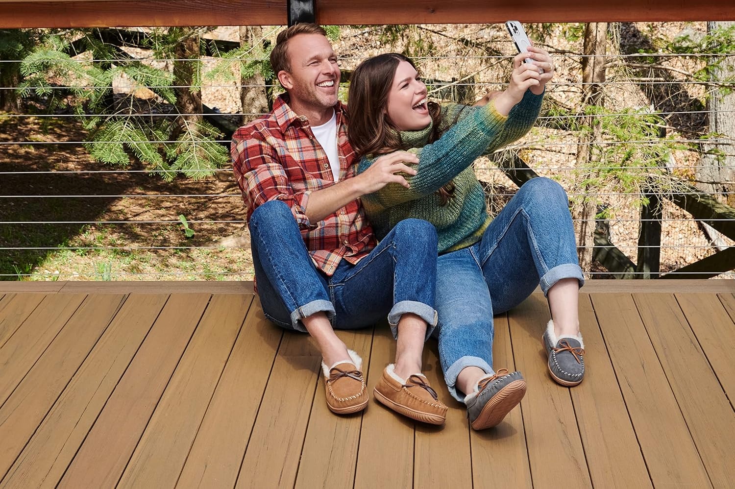 image:imageFireside by Dearfoams Alice Springs Genuine Shearling MoccasinChestnut