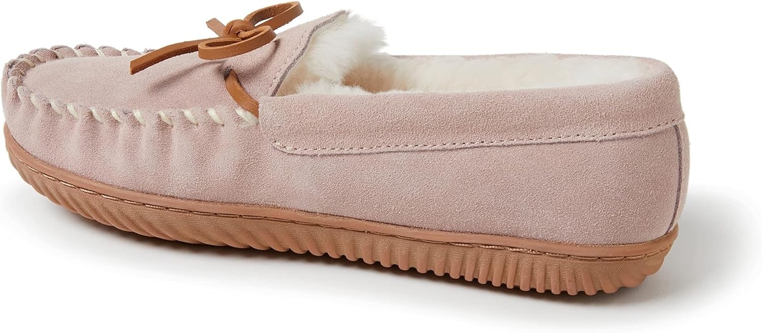 image:imageFireside by Dearfoams Alice Springs Genuine Shearling MoccasinDusty Pink