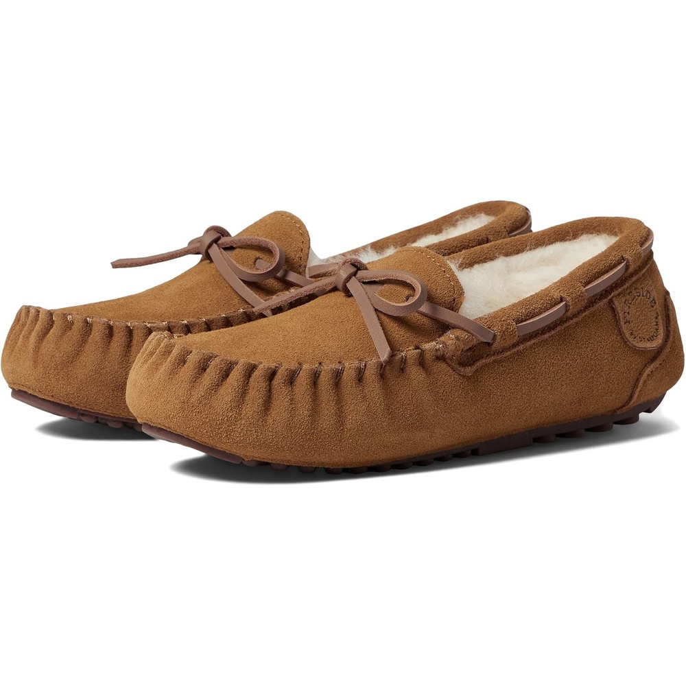 image:imageDearfoams Kids Parker Genuine Shearling Indoor and Outdoor MoccasinChestnut