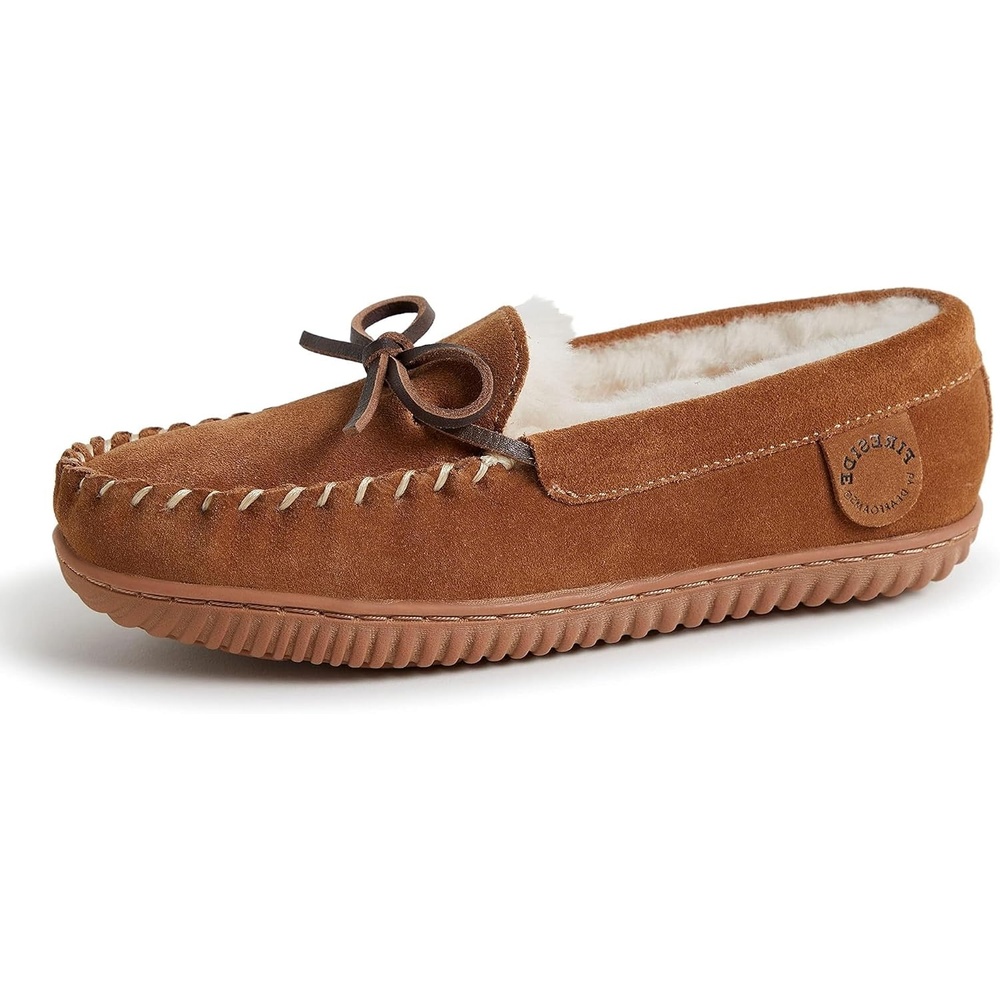 image:imageFireside by Dearfoams Alice Springs Genuine Shearling MoccasinChestnut