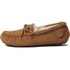 Dearfoams Kids’ Parker Genuine Shearling Indoor and Outdoor Moccasin(Chestnut)