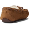 Dearfoams Kids’ Parker Genuine Shearling Indoor and Outdoor Moccasin(Chestnut)