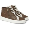 Dearfoams Women’s Kinsley Sport Foam Outside Zip & Lace Bootie(Brown)
