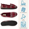 Dearfoams Women’s Rachel Velour Closed Back, Red Plaid, M
