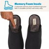 Dearfoams mens Memory Foam House Shoes, Slip on Microsuede Clog, Furry Lined Slippers(Black)