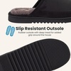Dearfoams mens Memory Foam House Shoes, Slip on Microsuede Clog, Furry Lined Slippers(Black)