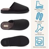Dearfoams mens Memory Foam House Shoes, Slip on Microsuede Clog, Furry Lined Slippers(Black)