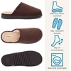 Dearfoams mens Memory Foam House Shoes, Slip on Microsuede Clog, Furry Lined Slippers(Coffee Brown)