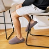 Dearfoams mens Memory Foam House Shoes, Slip on Microsuede Clog, Furry Lined Slippers(Grey)