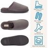 Dearfoams mens Memory Foam House Shoes, Slip on Microsuede Clog, Furry Lined Slippers(Grey)