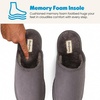 Dearfoams mens Memory Foam House Shoes, Slip on Microsuede Clog, Furry Lined Slippers(Grey)