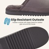 Dearfoams mens Memory Foam House Shoes, Slip on Microsuede Clog, Furry Lined Slippers(Grey)