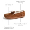Fireside by Dearfoams Alice Springs Genuine Shearling Moccasin(Chestnut)
