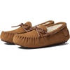 Dearfoams Kids’ Parker Genuine Shearling Indoor and Outdoor Moccasin(Chestnut)