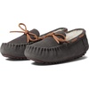 Dearfoams Kids’ Parker Genuine Shearling Indoor and Outdoor Moccasin(Grey)