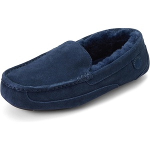 Dearfoams Melbourne Genuine Shearling Moccasin Navy 8 M