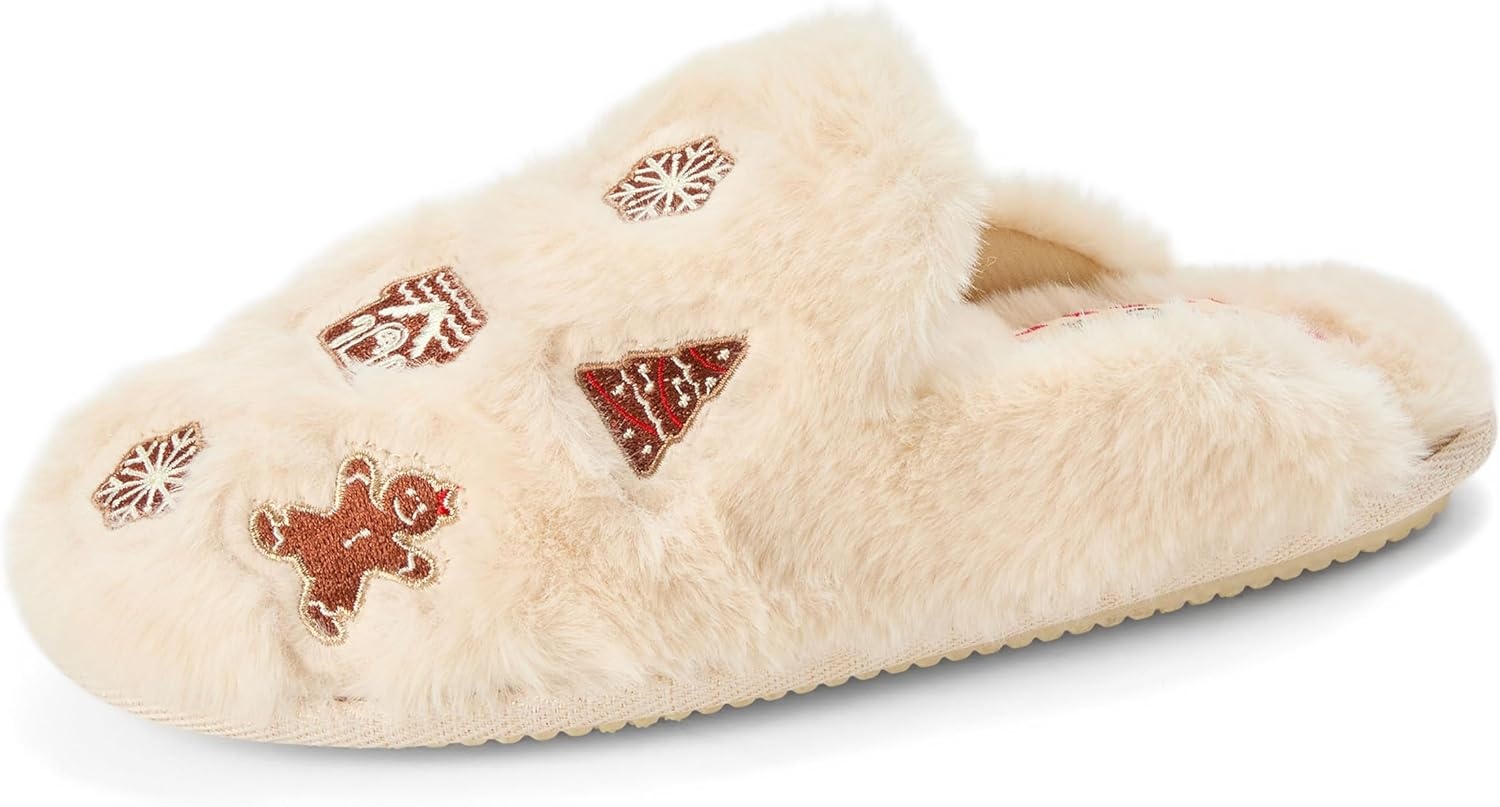 image:imageDearfoams Womens Novelty Gift Teddy Sherpa Scuff Slip On House ShoeCreme Brulee