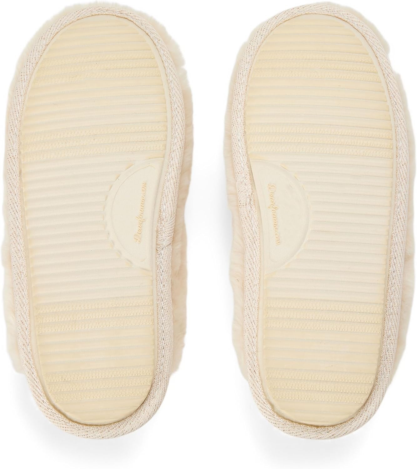 image:imageDearfoams Womens Novelty Gift Teddy Sherpa Scuff Slip On House ShoeCreme Brulee