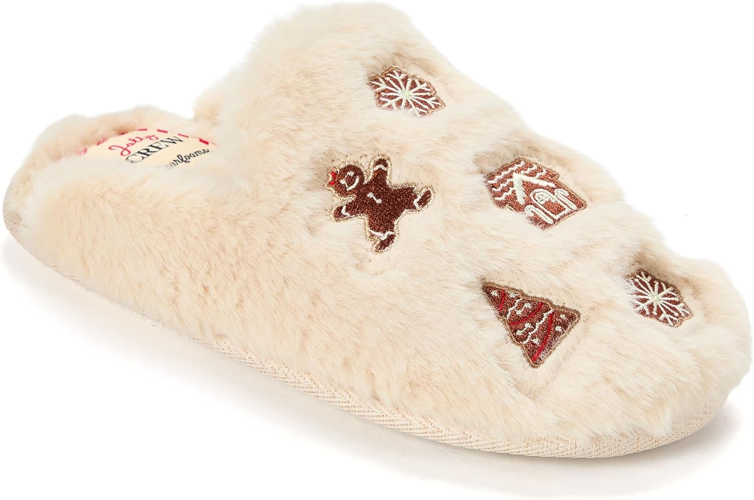 image:imageDearfoams Womens Novelty Gift Teddy Sherpa Scuff Slip On House ShoeCreme Brulee