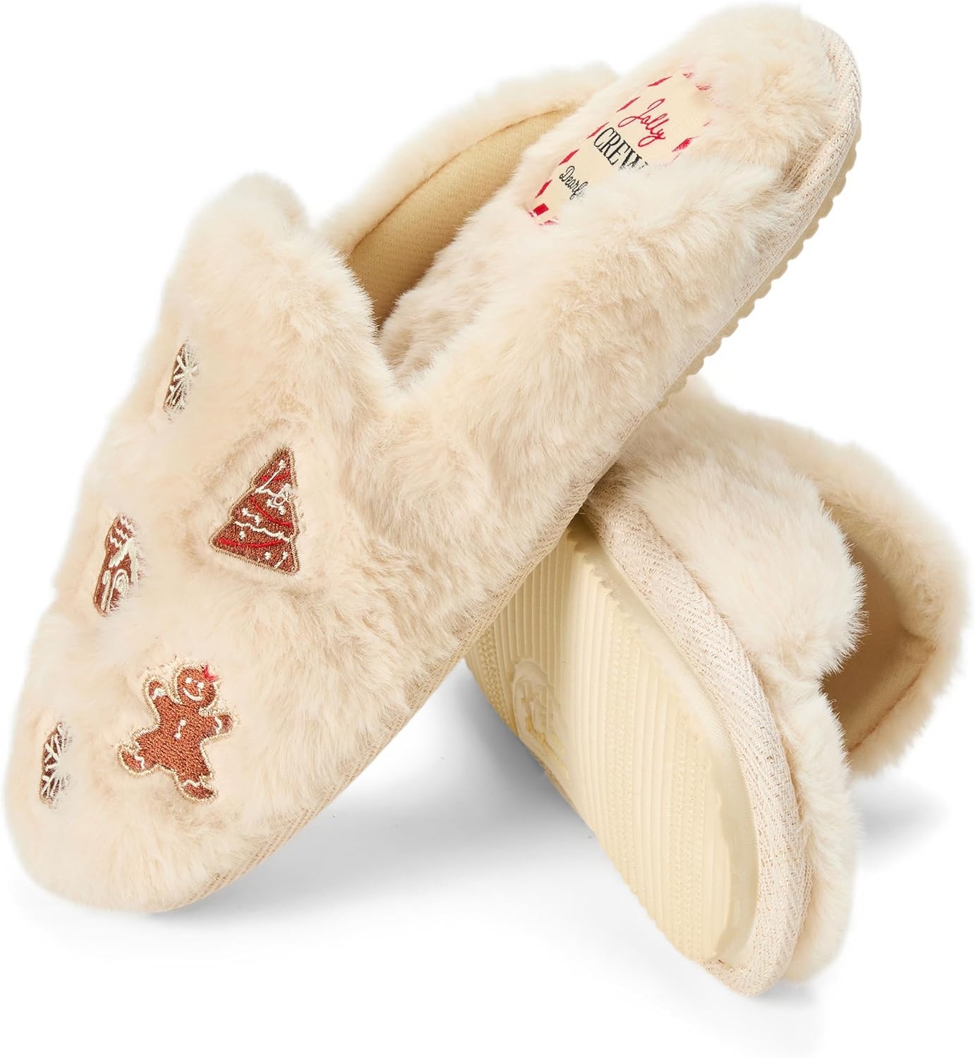 image:imageDearfoams Womens Novelty Gift Teddy Sherpa Scuff Slip On House ShoeCreme Brulee