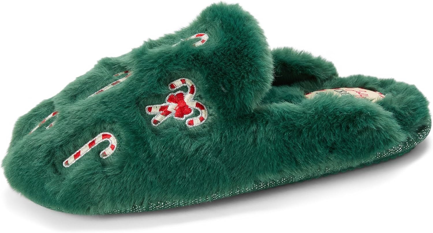 image:imageDearfoams Womens Novelty Gift Teddy Sherpa Scuff Slip On House ShoeSpruce