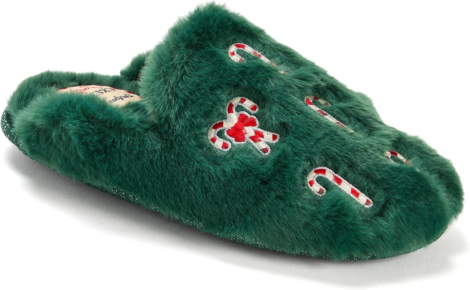 image:imageDearfoams Womens Novelty Gift Teddy Sherpa Scuff Slip On House ShoeSpruce