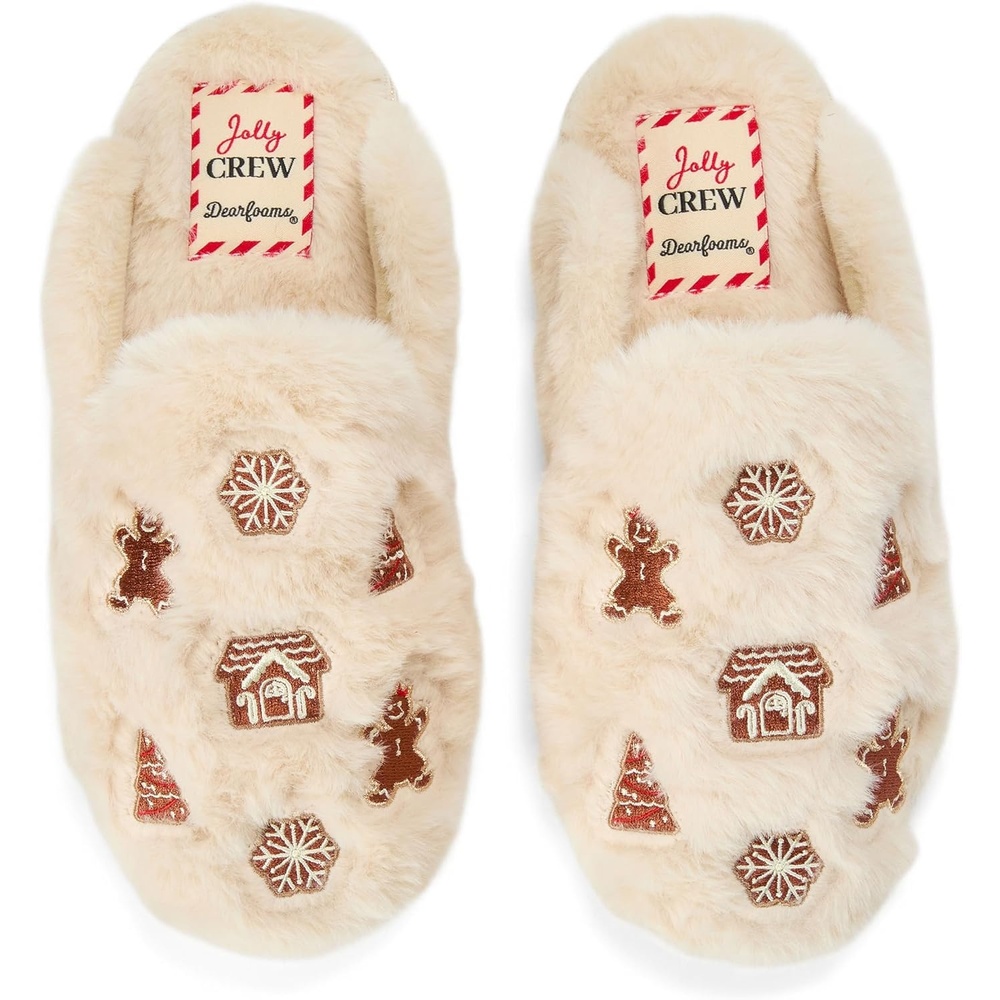 image:imageDearfoams Womens Novelty Gift Teddy Sherpa Scuff Slip On House ShoeCreme Brulee