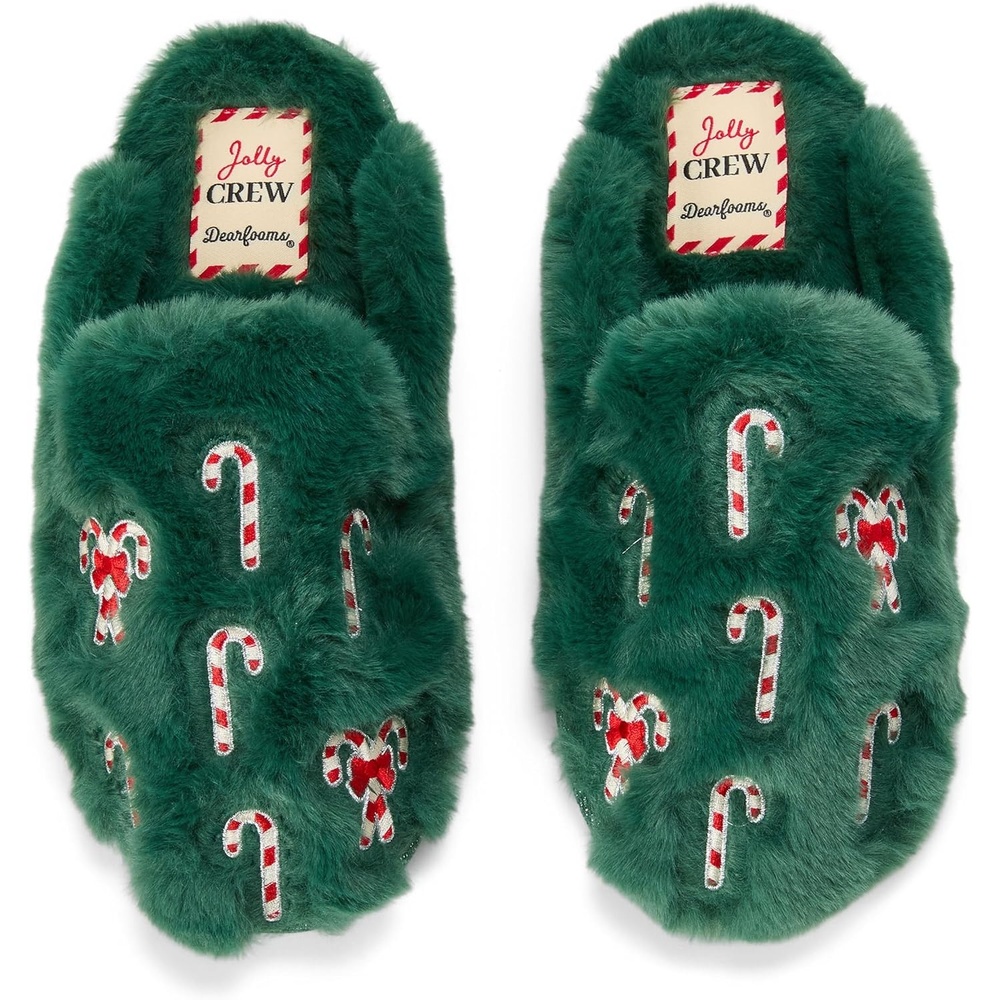 image:imageDearfoams Womens Novelty Gift Teddy Sherpa Scuff Slip On House ShoeSpruce