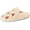 Dearfoams Women’s Novelty Gift Teddy Sherpa Scuff Slip On House Shoe(Creme Brulee)