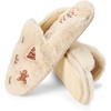 Dearfoams Women’s Novelty Gift Teddy Sherpa Scuff Slip On House Shoe(Creme Brulee)