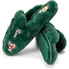 Dearfoams Women’s Novelty Gift Teddy Sherpa Scuff Slip On House Shoe(Spruce)