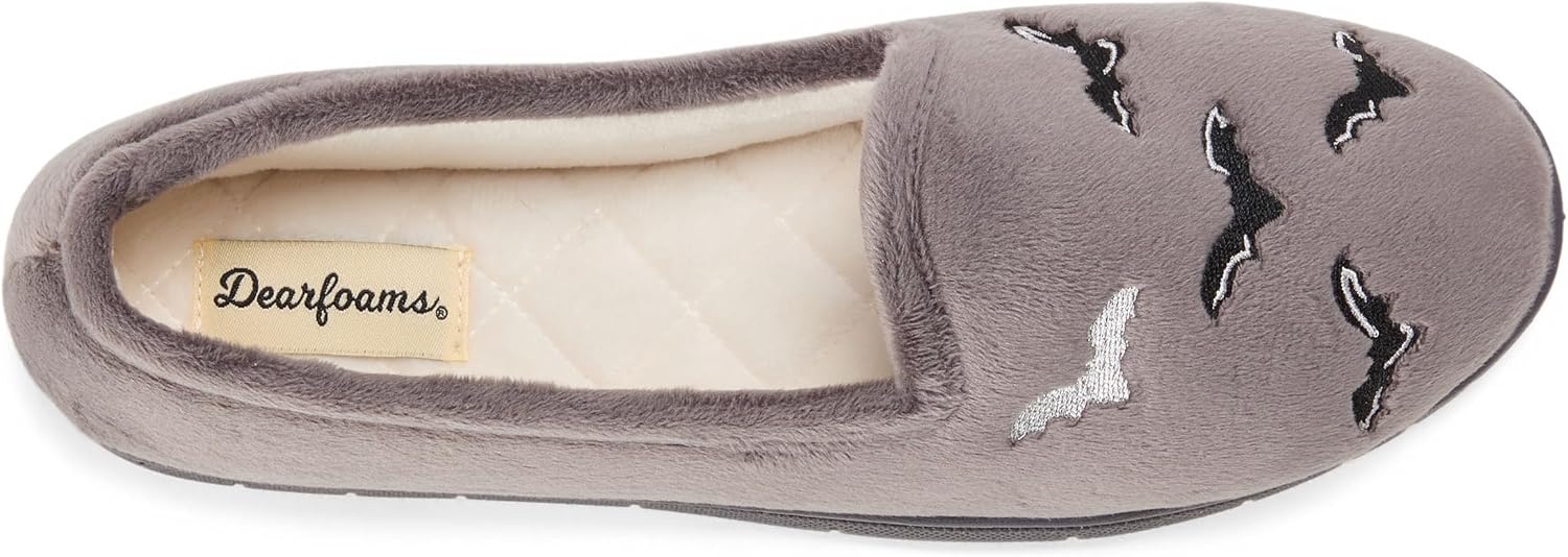 image:imageDearfoams Womens Rachel Velour Closed BackPavement