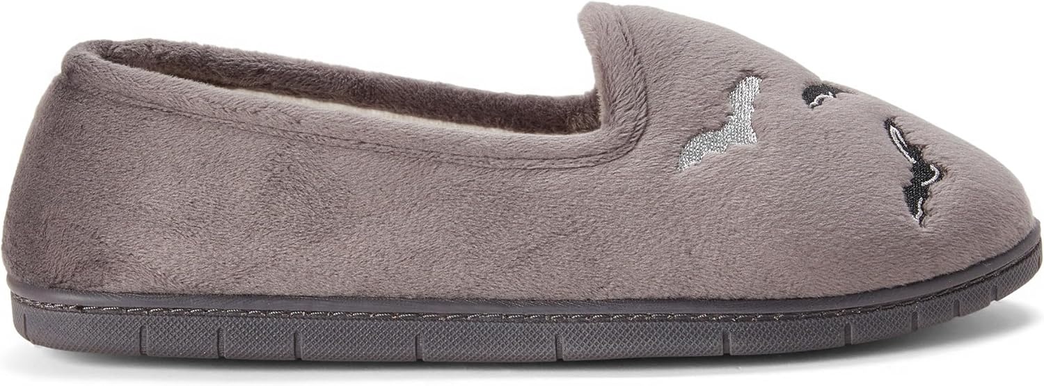 image:imageDearfoams Womens Rachel Velour Closed BackPavement