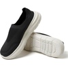Dearfoams Men’s Knox Collapse Back Lightweight Slip on Sneaker(Black Knit)