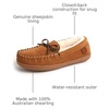 Dearfoams Men’s Nelson Bay Genuine Shearling Indoor/Outdoor Moccasin Slipper(Chestnut)