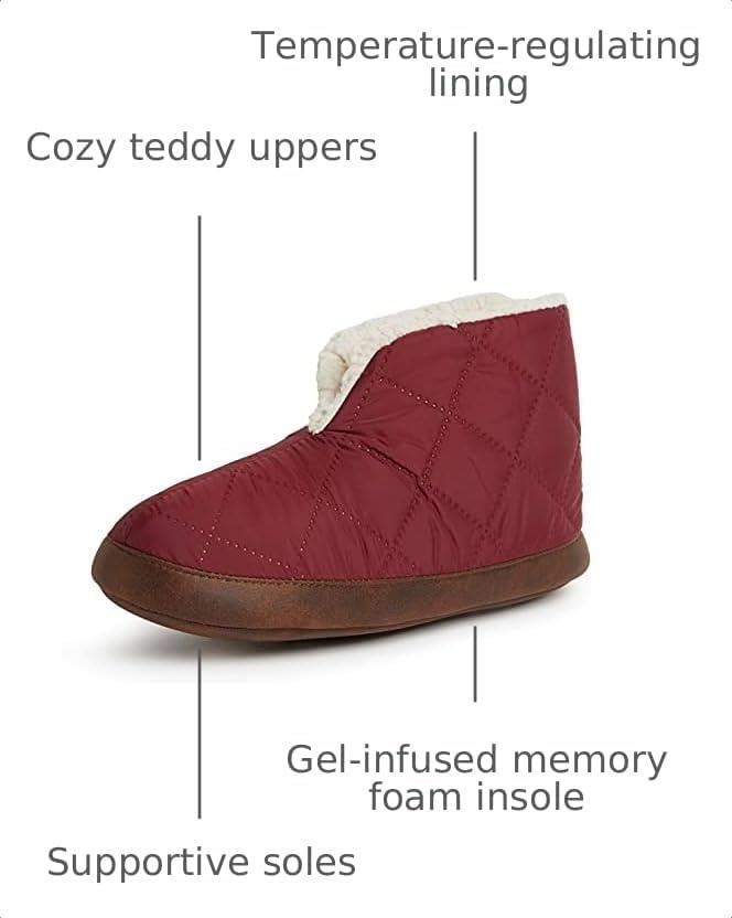 image:imageDearfoams Womens Heritage Warm Up BootieCabernet Nylon