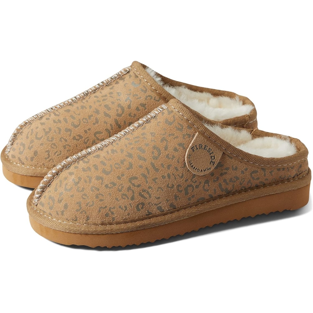 image:imageDearfoams Kids Dempsey Genuine Shearling IndoorOutdoor ClogLeopard