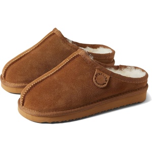 Dearfoams Kids’ Dempsey Genuine Shearling Indoor/Outdoor Clog(Chestnut)