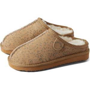 Dearfoams Kids’ Dempsey Genuine Shearling Indoor/Outdoor Clog(Leopard)