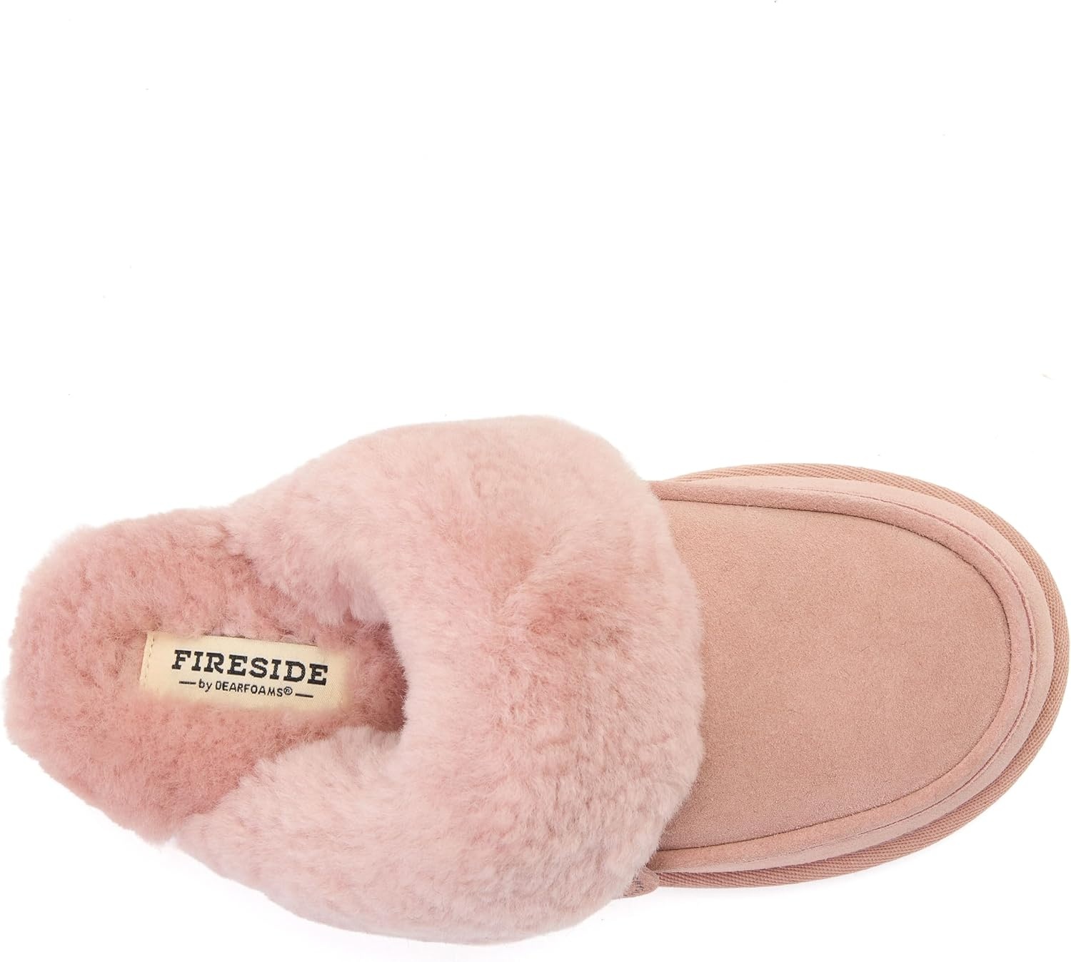 image:imageDearfoams Womens Melville Genuine Shearling ScuffDusty Pink