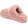 Dearfoams Women’s Melville Genuine Shearling Scuff(Dusty Pink)