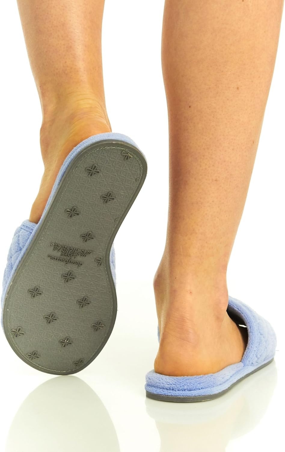 image:imageDearfoams Womens Microfiber Terry Slide SlippersIceberg