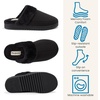 Dearfoams womens Memory Foam House Shoes Slip on Microsuede Scuff, Plush Lined Indoor Outdoor Slippers(Black)