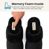 Dearfoams womens Memory Foam House Shoes Slip on Microsuede Scuff, Plush Lined Indoor Outdoor Slippers(Black)