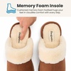 Dearfoams womens Memory Foam House Shoes Slip on Microsuede Scuff, Plush Lined Indoor Outdoor Slippers(Chestnut)