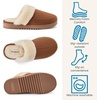 Dearfoams womens Memory Foam House Shoes Slip on Microsuede Scuff, Plush Lined Indoor Outdoor Slippers(Chestnut)