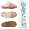 Dearfoams womens Memory Foam House Shoes Slip on Microsuede Scuff, Plush Lined Indoor Outdoor Slippers(Dusty Pink)